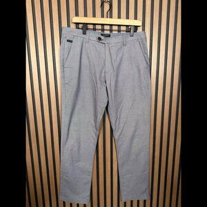 Ted Baker Trousers 34R Mens Blue Timmet Geometric Print Flat Front Dress Pants